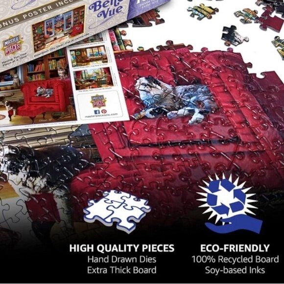 Jigsaw Puzzle Cat Theme 1000 Pieces by Masterpieces NEW Sealed 19.25" x 26.75" - Picture 5 of 16